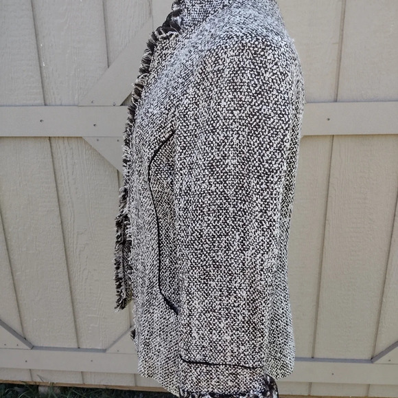Lafayette 148 New York Brown White Tweed Boucle Jacket Blazer Sz 6 Career - Picture 3 of 10